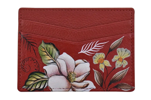 Anuschka Credit Card Case - Crimson Garden